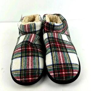 New Women's Muk Luks Bootie Slippers Size M 7/8 MULTI COLOR PLAID NWT WARM